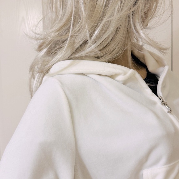 JUICY COUTURE NEW Velour Bling Hoodie White Women's Hoodie Jacket - Picture 4 of 14